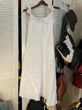 Reformation White Eyelet Midi Dress